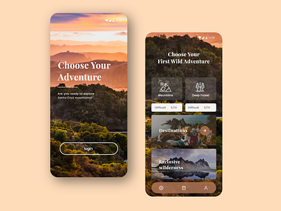 Mobile Adventure App Concept mobile mobile app mobile app design mobile ui mobileux travel ui uiux ux