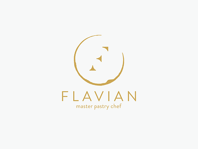 Flavian - pastry chef chef cookies f flavian food gold icon master minimalist monogram pastry personal logo sweets