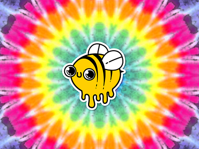 Psychedelic Honey Bee bee cute design honey honeybee illustration psychedelic sticker vector