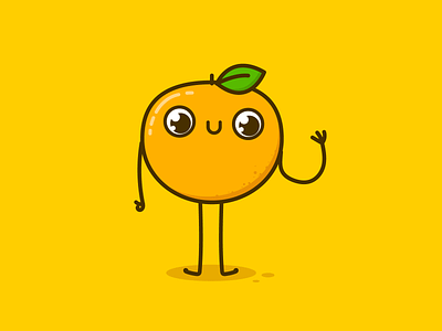 Orange cute design doodle food fruit illustration orange vector