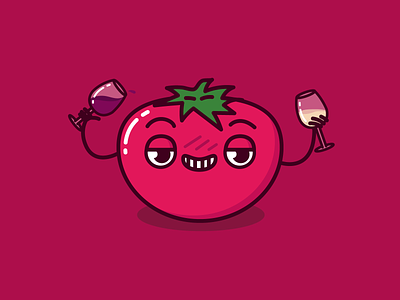 Tomato Sauced booze design doodle drunk illustration pastanick pun redone sauce tomato vector wine
