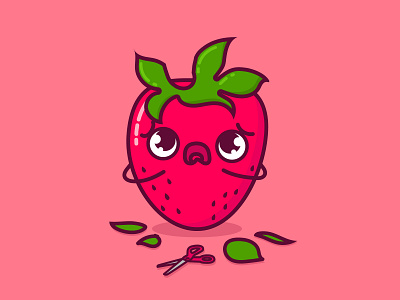 Strawberry cute design doodle pastanick strawberry vector