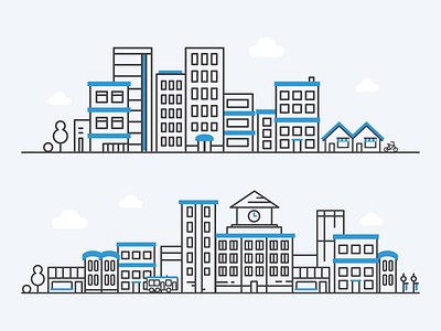 Skyline buildings city city illustration cityscape conceptual design illustration vector web
