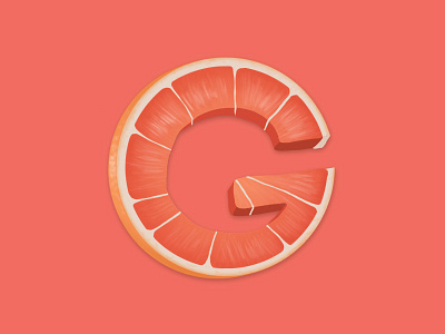 G is for Grapefruit 36daysoftype g grapefruit letter typography