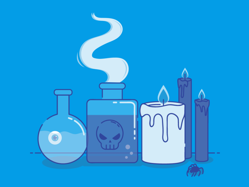 Happy Halloween candle gif halloween lab skull spider spooky