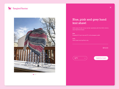 Daily UI | 012 dailyui dailyui 012 design e commerce knitting product shop tangled terrier ui web