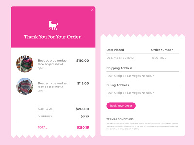 Daily UI | 017 daily ui challenge dailyui dailyui 017 design ecommerce email receipt tangled terrier ui