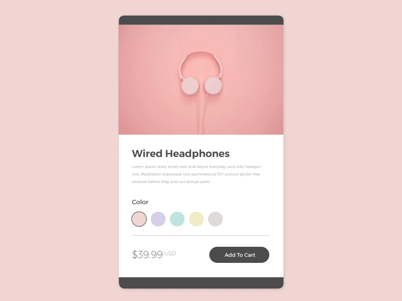 Daily UI | 033 color customize product daily ui challenge dailyui dailyui 033 design ecommerce gif headphones mobile ui