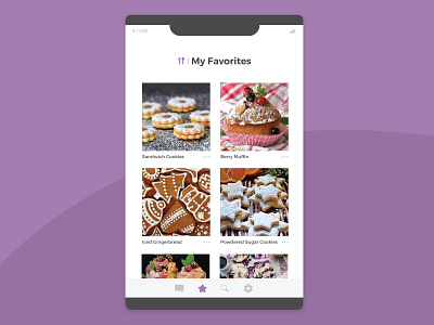 Daily UI | 044 app baking daily ui challenge dailyui dailyui 044 design favorites food app ui ui