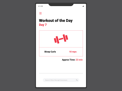 Daily UI | 062 daily ui challenge dailyui dailyui 062 design excercise ui workout app workout of the day