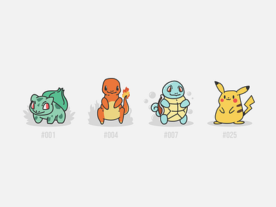 Pokemon Doodles bulbasaur charmander design doodles illustration pikachu pokemon squirtle vector