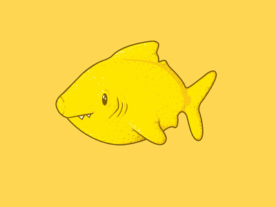 Lemon Shark cute design fruit illustration lemon pun shark sticker stickers threadless