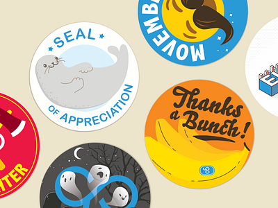 Appreciation Stickers appreciation bananas bunch culture cute design doodle gocanvas illustration peer seal sticker thank you thanks vector