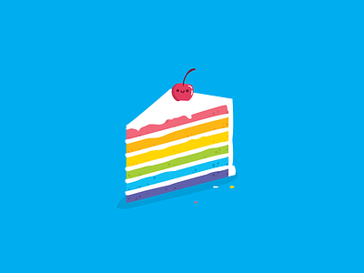 Cake cake cakery cherry cute design dessert dribbbleweeklywarmup food with faces frosting illustration rainbow rebound sweets thankful vector