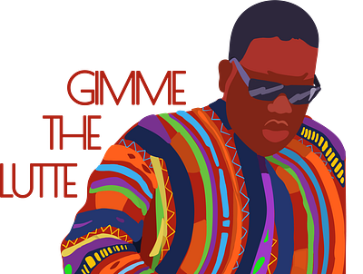 Gimme The Lutte bar menu biggie smalls branding design art graphic design modern art people popart restaurant branding t shirt design typography wine wine label wine label design