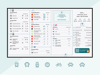 TransitScreen: Live transit display brand identity branding design digital design digital display flexible layouts graphics product design productdesign products screen layout transit information typography ui ux