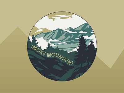Smoky Mountains Badge design graphic badge graphic design graphics illustration illustrator landscape landscape graphic logo mountains national parks smoky mountains typography