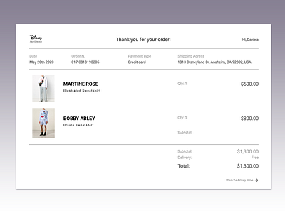 Daily UI #017 Email Receipt