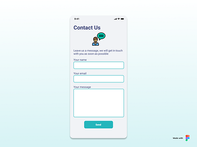 Daily UI #028 Contact Us app daily 100 challenge daily ui dailyui design ui ux