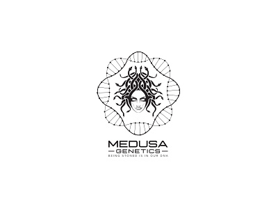 MEDUSA GENETICS LOGO branding design flat icon illustration illustrator logo ui ux vector