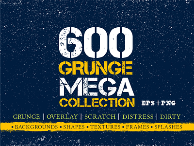 Most Useful Grunge Textures 600+ MEGA Bundle