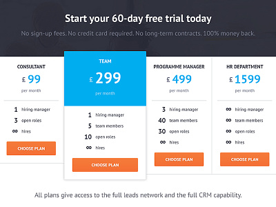 Pricing Page choose clean design flat page plan pricing trial ui ux web