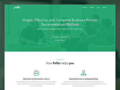 Pellio Redesign app business clean design green landing platform process product startup ui web