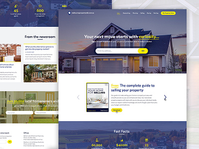 MPT Home Proposal blue estate home homepage landing page property real ui value web yellow