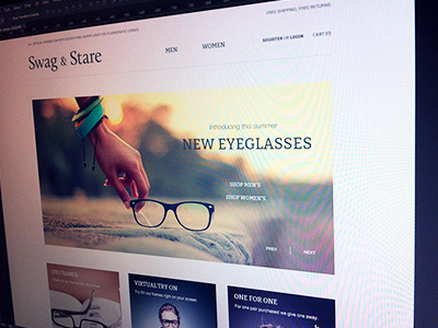 Swag & Stare - homepage redesign