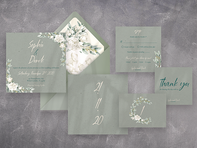 Rustic Wedding Stationery ! card event green white invitation party rustic wedding wedding card wedding invitation