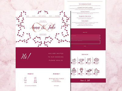 Anna & Jake's Wedding Website design event party template website wedding invitation wedding webiste
