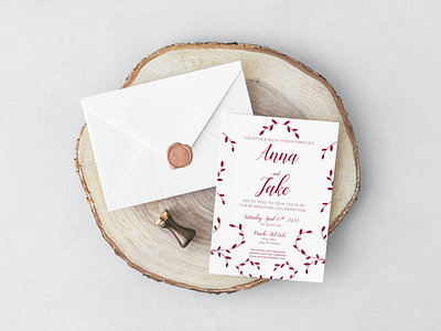 Anna & Jake's Invitation card design event invitation wedding wedding invitation