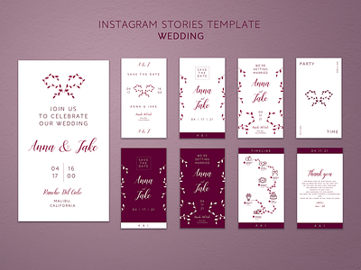 Instagram Stories Template - Wedding design event instagram instagram stories instagram template stories wedding