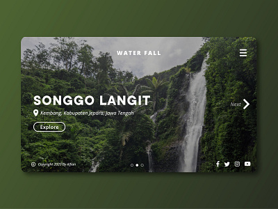 Pagel landing Waterfall tour website design design web design website page design page layout tourism ui ui ux ui design uidesign uiux ux web design webdesign website website builder website concept website design