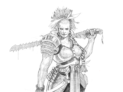 Necromunda Pencil character character art concept art concept design design illustration necromunda pencil sci fi warrior