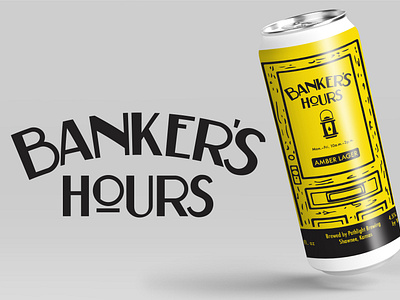 Banker's Hours Beer Label Lettering & Design