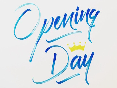 KC Royals Opening Day baseball calligraphy lettering