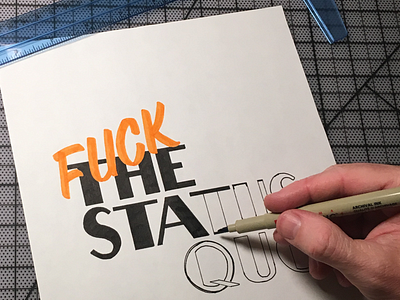 F the status quo custom lettering