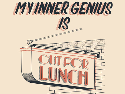 Inner Genius diner genuis lettering sign