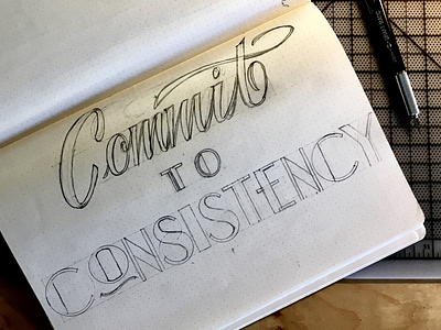 Consistency Stetch art deco lettering sketch typography
