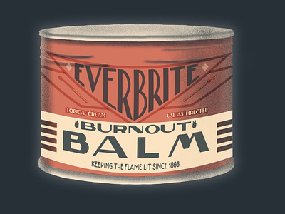 Burnout Balm Packaging Illustration