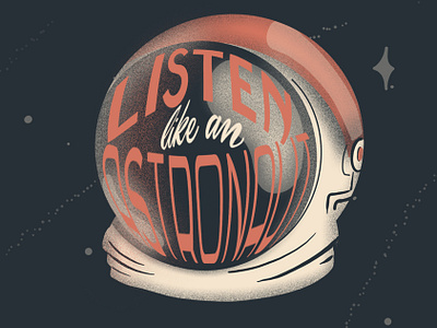 Space Helmet Lettering helmet illustration lettering planets space type typography