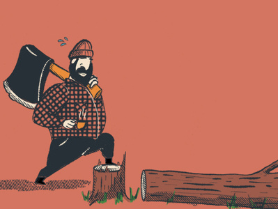 Lumberjack with Axe ax axe illustration lumberjack tree