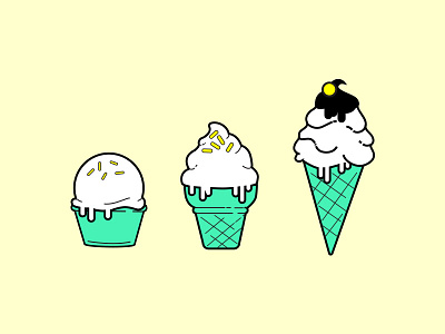 Take Your Pick digital ice cream illustration vector