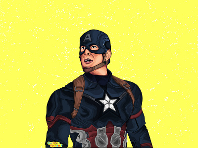 Illustration of first avenger captain America art artwork caricature cartoon portrait character design illustration logo ui vector