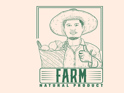 Vintage Hand Drawn Farm/Farmer Logo Design