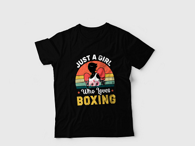 Boxing Girl T shirt Design boxing day boxing t shirt clothing illustrator t shirt design uk usa vector