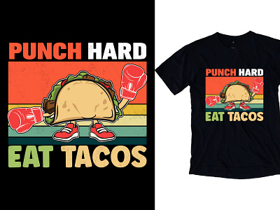 Cool Boxing Taco T shirt Design artwork boxing boxing t shirt boxing vintage t shirt branding design illustrator t shirt t shirt design vector vintage t shirt