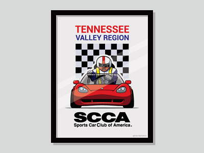 TVR-SCCA Racing Poster design illustration poster thatrichardroberts vector