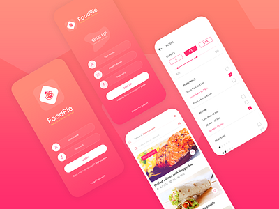 Food App Concept - FoodPie adobe app clean concept food home login page modern restaurant search sign in sketch xd